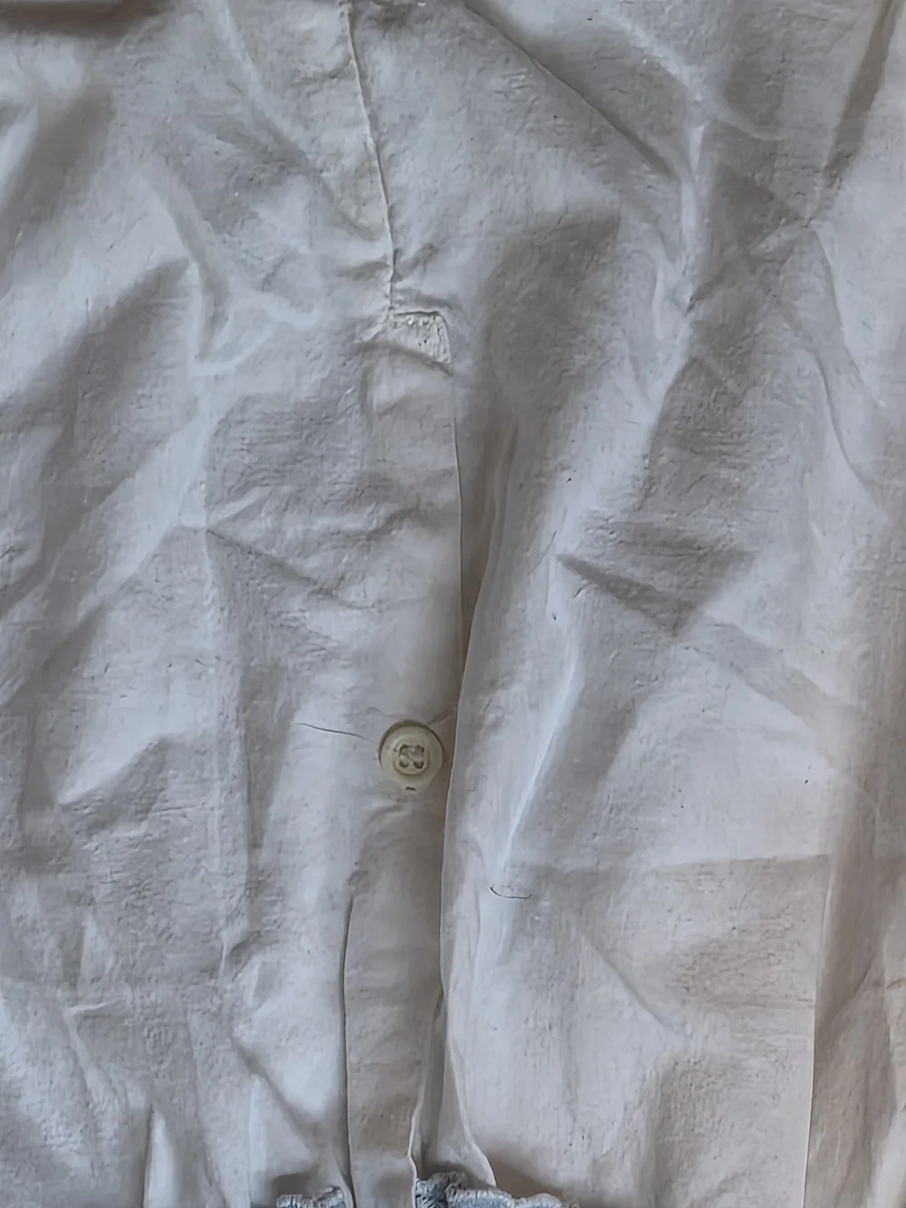 90s Vintage Guess by Marciano White Bubble Romper with Light Blue Ruffle Collar